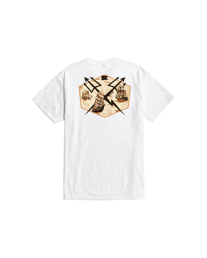 Dark Seas Treasure Map Stock T-Shirt White