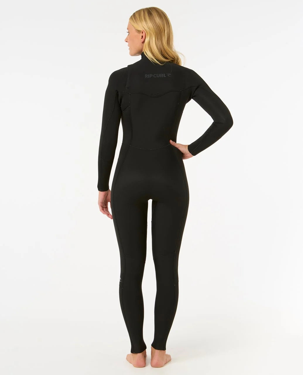 Rip Curl Women’s Dawn Patrol 4/3 Chest Zip Wetsuit Black – Back View