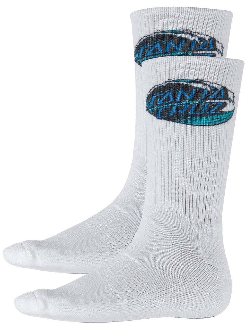 Santa Cruz Wave Dot Crew Socks White