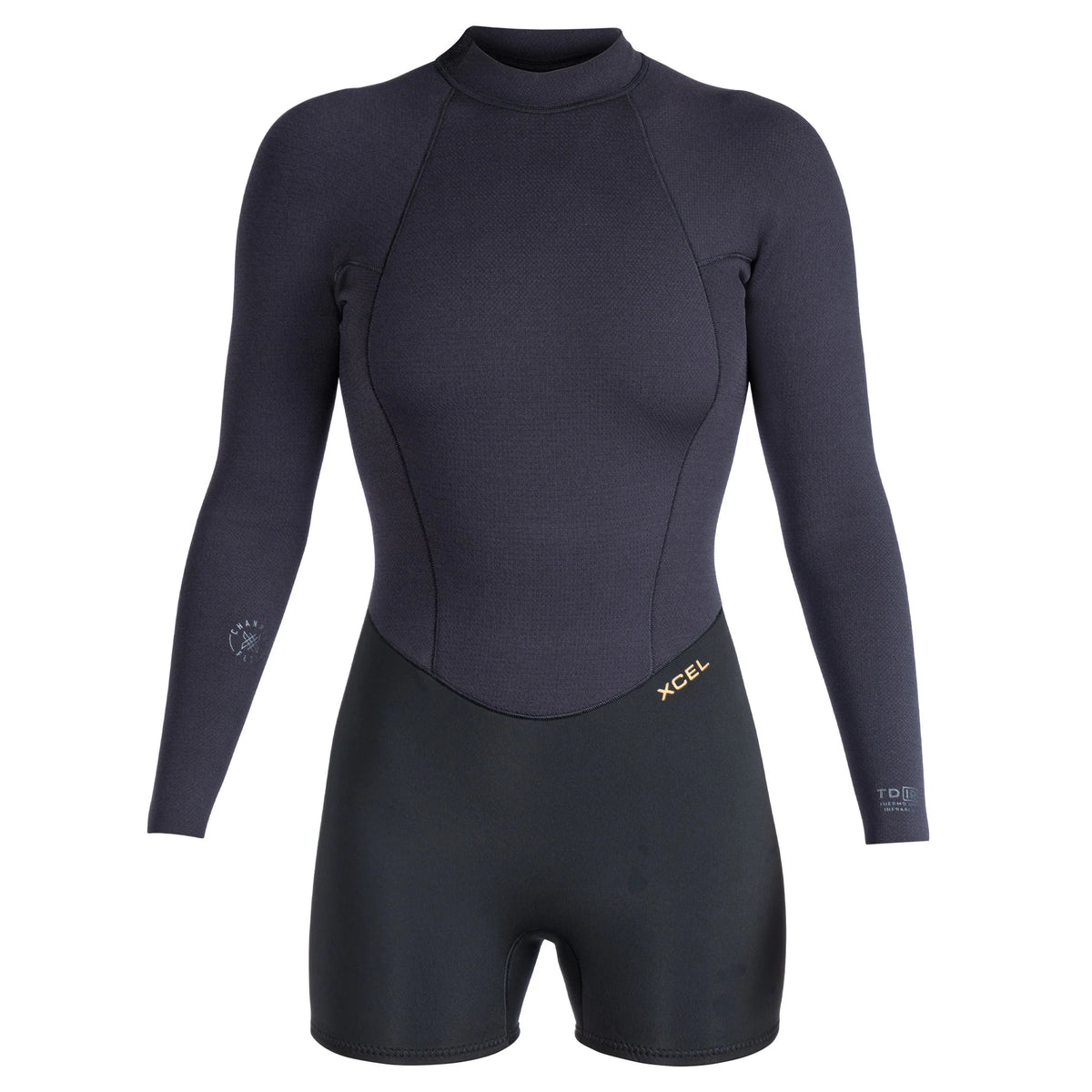 Xcel Women's Comp+ 2/2mm Long Sleeve Back Zip Spring Suit Black