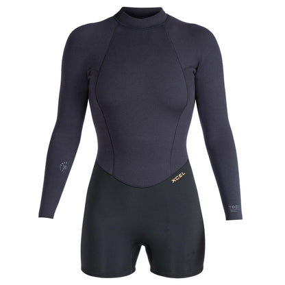 Xcel Women's Comp+ 2/2mm Long Sleeve Back Zip Spring Suit Black