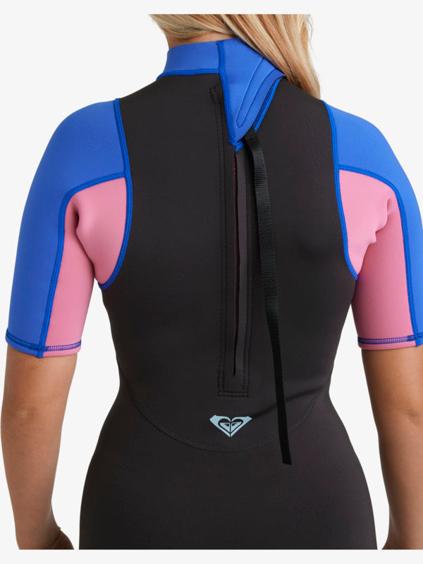 Roxy Women's 2/2mm Prologue+ Short Sleeve Back Zip Springsuit Cobalt
