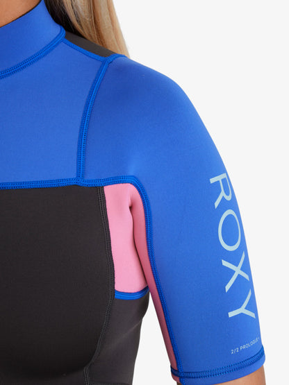 Roxy Women's 2/2mm Prologue+ Short Sleeve Back Zip Springsuit Cobalt