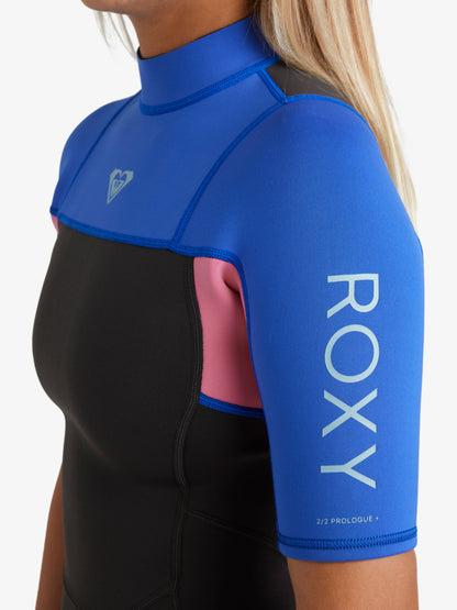 Roxy Women's 2/2mm Prologue+ Short Sleeve Back Zip Springsuit Cobalt