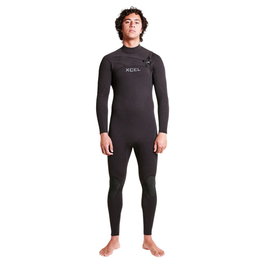 Xcel Men's Comp+ 4/3MM Chest Zip Full Wetsuit Black