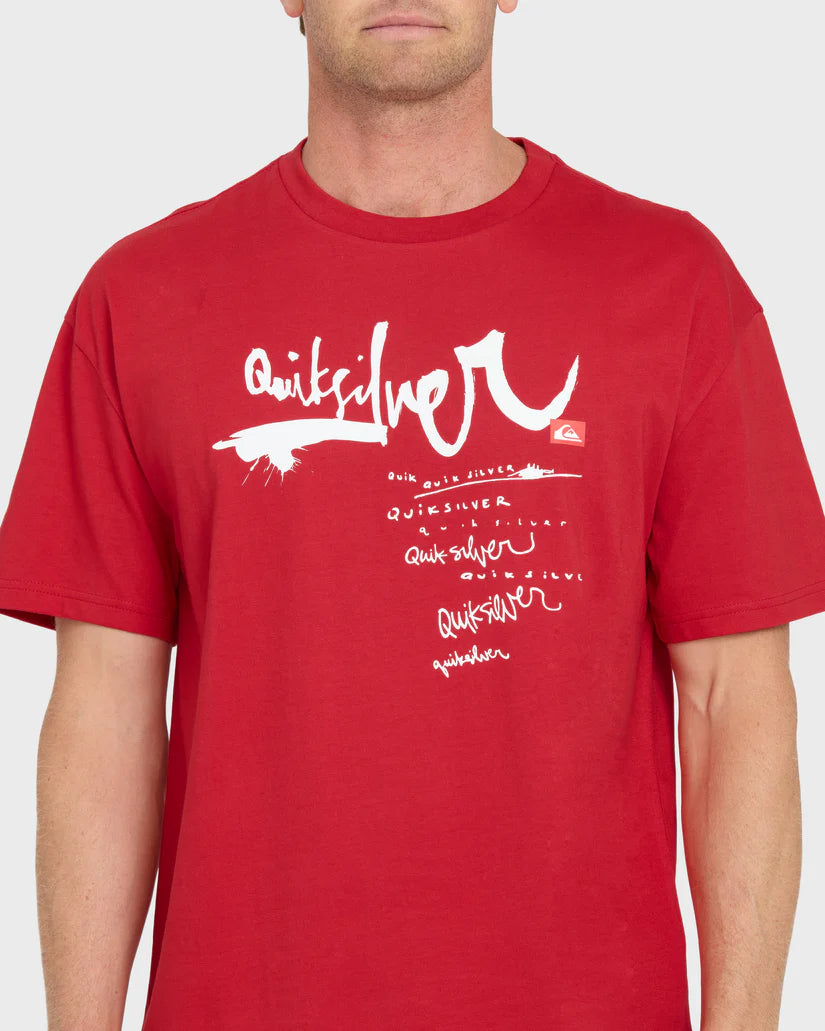 Quiksilver Men's Young Guns Impaired Short Sleeve Tee Salsa