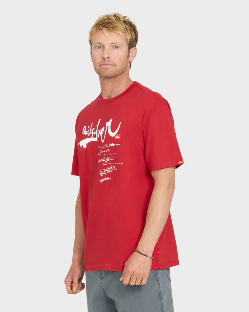 Quiksilver Men's Young Guns Impaired Short Sleeve Tee Salsa