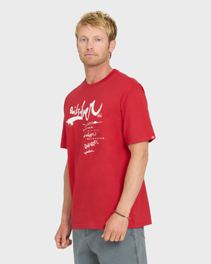 Quiksilver Men's Young Guns Impaired Short Sleeve Tee Salsa