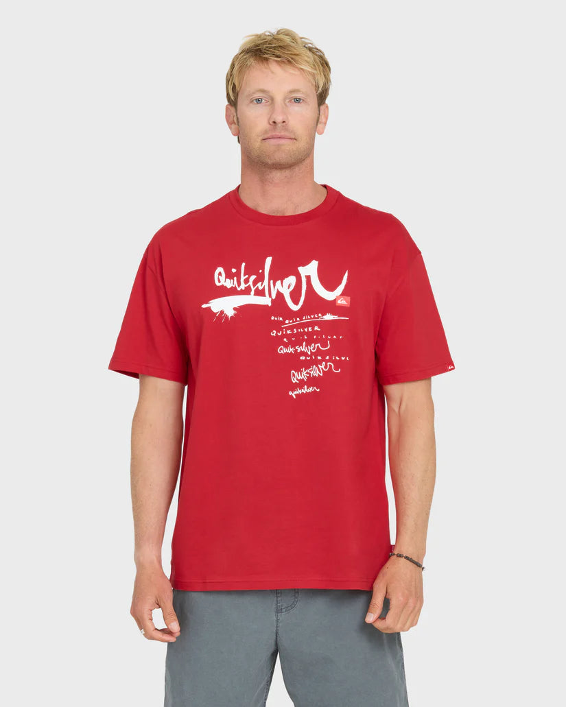 Quiksilver Men's Young Guns Impaired Short Sleeve Tee Salsa
