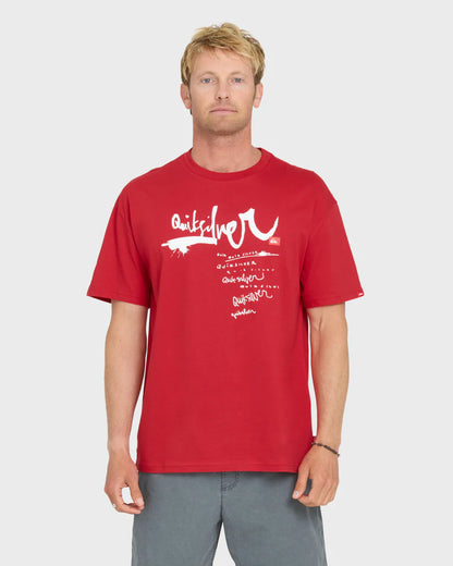 Quiksilver Men's Young Guns Impaired Short Sleeve Tee Salsa