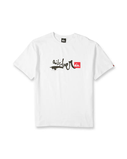Quiksilver Men's Young Guns Script Short Sleeve Tee White