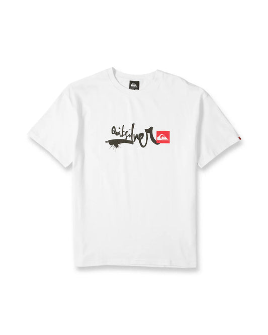 Quiksilver Men's Young Guns Script Short Sleeve Tee White
