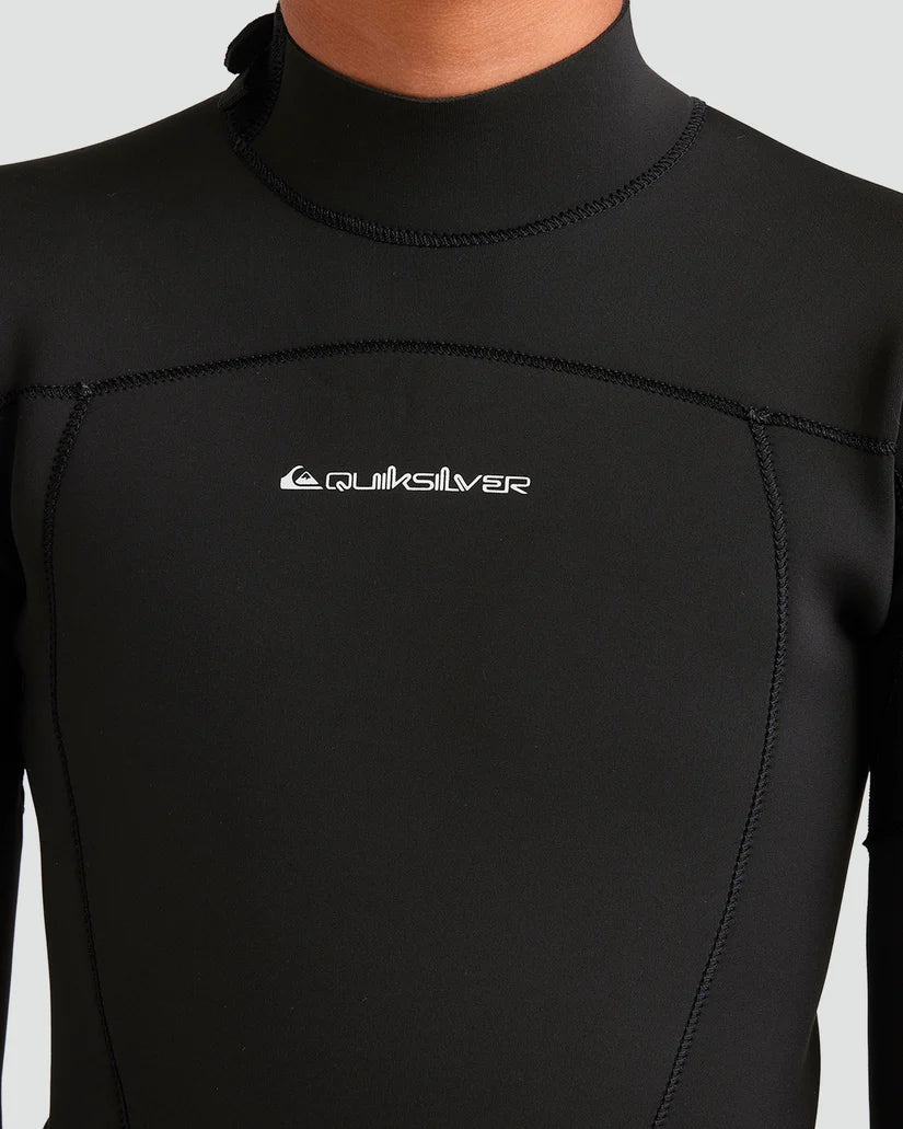 Quiksilver Youth Prologue 3/2 Wetsuit – black chest panel with Quiksilver logo
