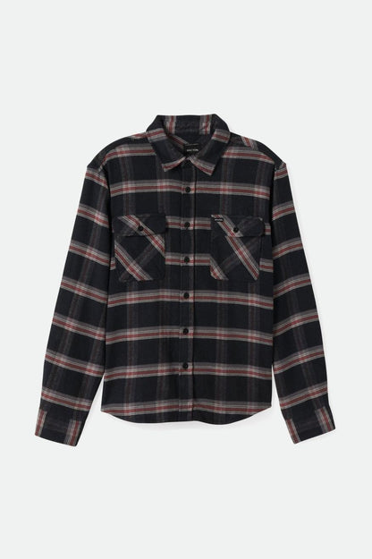 Bowery Stretch Water Resistant L/S Flannel - Black/Charcoal/Barn Red