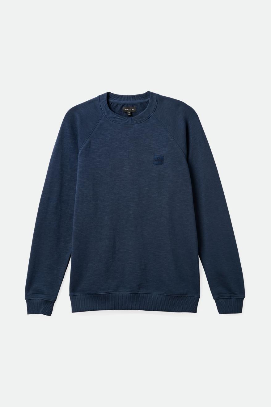 Alpha Square Slub French Terry Crew - Washed Navy