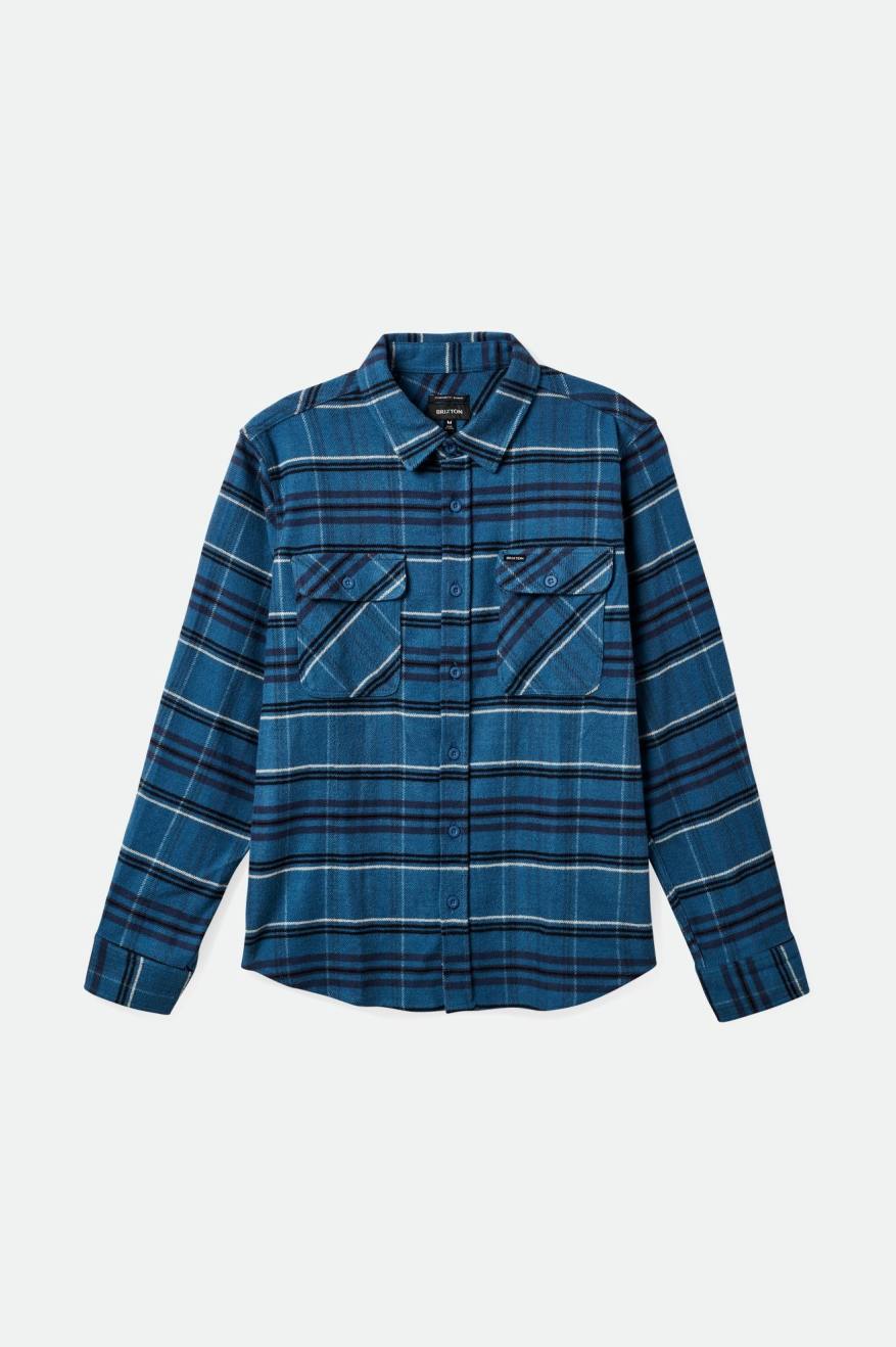 Bowery Stretch Water Resistant Flannel - Ocean Blue/Washed Navy/Mineral Grey