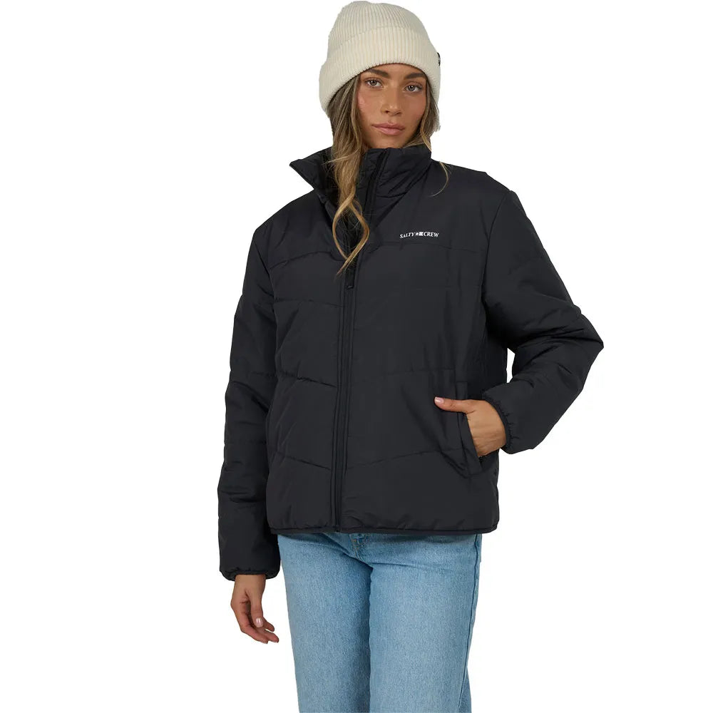 Salty Crew Women's Barrier Puffer Jacket Black