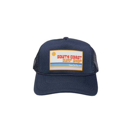 South Coast Adult Retro Square Trucker Hat Navy