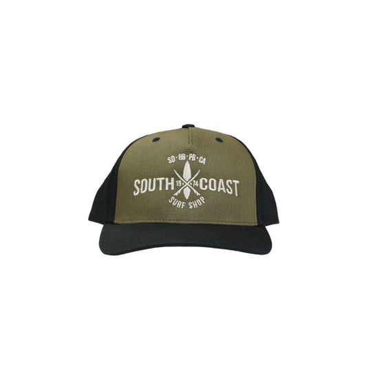 South Coast Adult Cross Logo Trucker Hat Moss