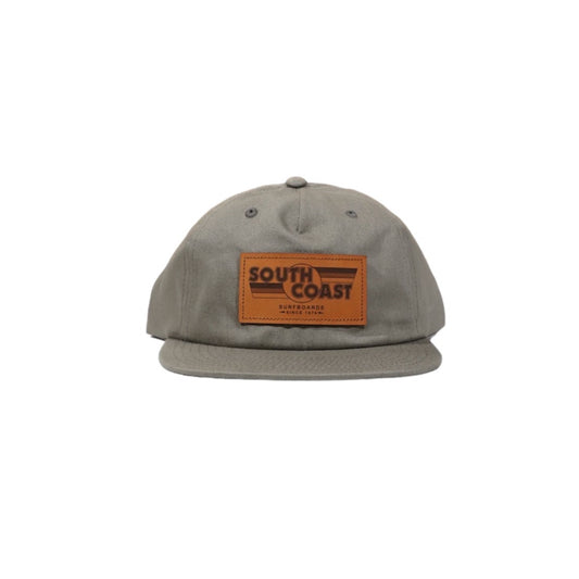 South Coast Retro Logo Leather Patch Hat Grey