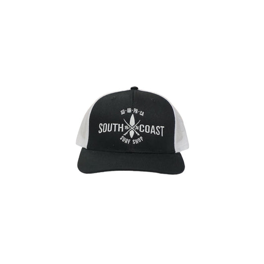 South Coast Adult Cross Logo Trucker Hat Black / White