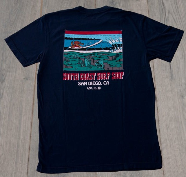South Coast X Rvca Scss Pipeline T-Shirt Navy