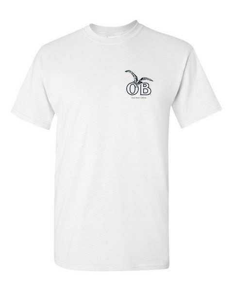 Peninsula Graphics Mens Ocean Beach Seagull T-Shirt White
