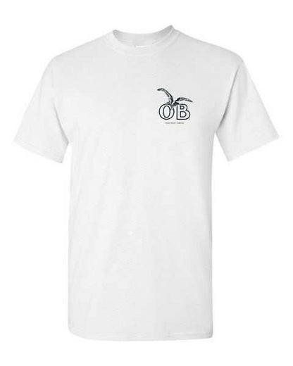 Peninsula Graphics Mens Ocean Beach Seagull T-Shirt White