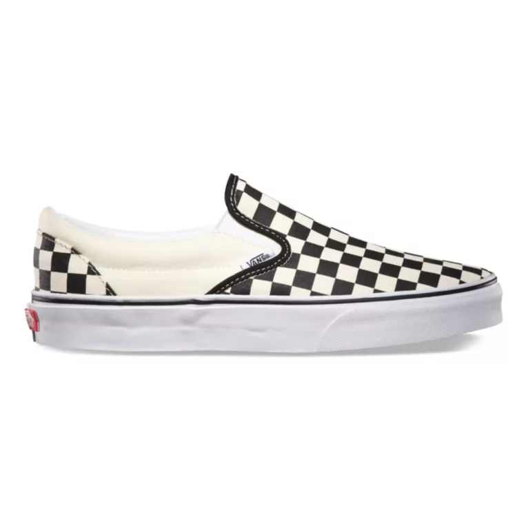 VANS WOMENS CLASSIC SLIP BLACK CHECKERBOARD SHOES