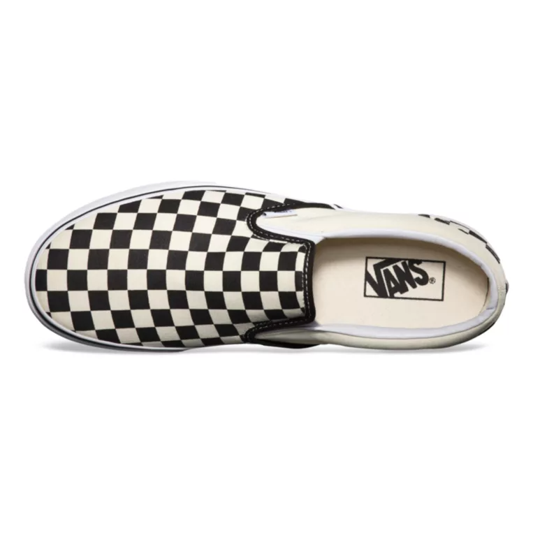 VANS WOMENS CLASSIC SLIP BLACK CHECKERBOARD SHOES